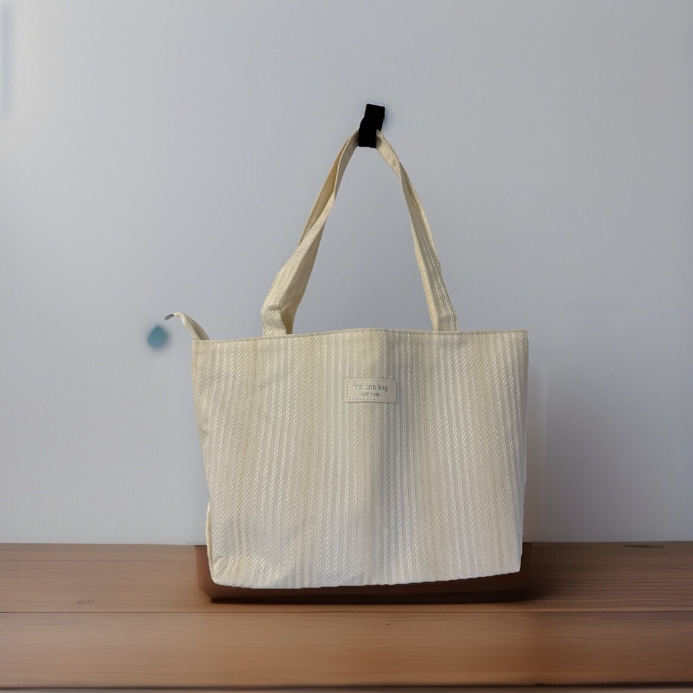 Cloth Beige Fashion New York Tote Travel Shoulder Bag Purse